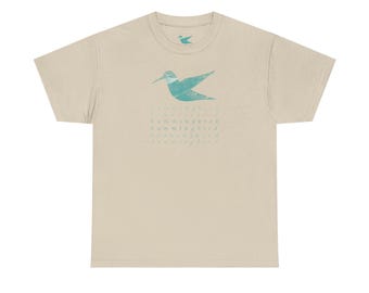 Hummingbird Silhouette in Minty Green - Minimal Bird Graphic Tee
