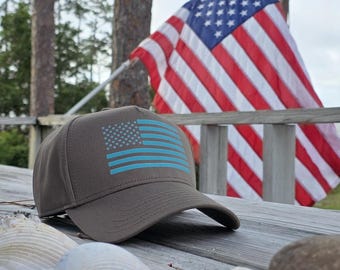 Mint Green American Flag Cap America 250 Patriotic Hat