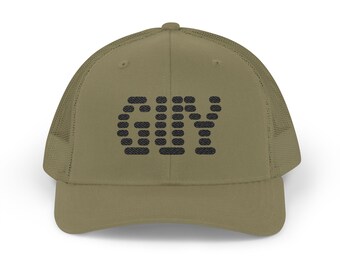 Gorra de camionero bordada con letras de burbuja GUY