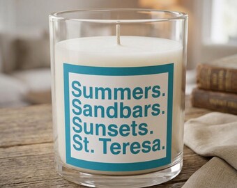 Summer St. Teresa Beach, Florida Glass Candle - Customizable