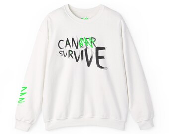 Sudadera de cuello redondo "Can Survive" con detalles en neón verde