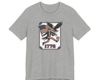 1776 Eagle, Uncle Sam Flag Soccer Tee | Country Pride, Retro Soccer