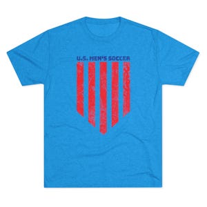 US Men's Soccer Shirt - American Pride USMNT Tri-Blend Vintage Turquoise