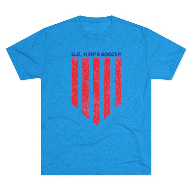 US Men's Soccer Shirt - American Pride USMNT Tri-Blend Vintage Turquoise