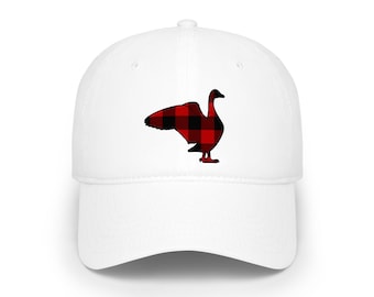 Gorra de béisbol con estampado de ganso y cuadros de búfalo / Gorra de béisbol con estampado de cuadros rojos