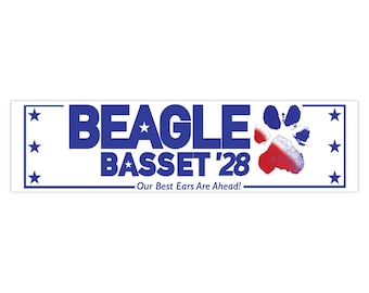 Adesivo per paraurti Beagle Basset '28 / Decalcomania per la campagna patriottica "Paw Print"