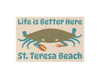 La vie est meilleure ici, tapis d'extérieur de plage St. Teresa - Paillasson maison de plage côtière