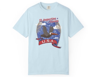T-shirt graphique St. Augustine Florida USA - Pélican patriotique d'Amérique