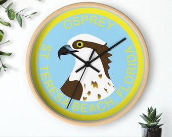 Horloge murale Balbuzard pêcheur — Décoration côtière de St. Teresa Beach, Floride