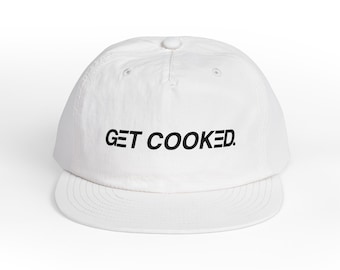 Gorra de surf Get Cooked / gorra snapback blanca
