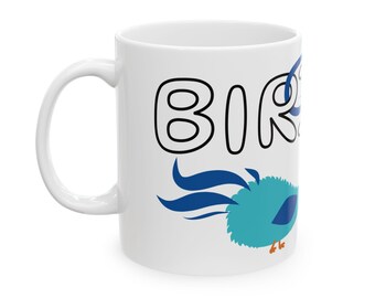 Taza de café con temática de mahjong de Bird Bam