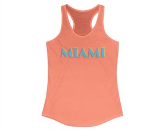 Hot Miami - Camiseta sin mangas estilo racerback para mujer, recuerdo de Florida