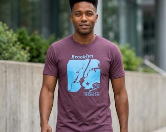 Brooklyn Map New York City Coordinates Souvenir Shirt