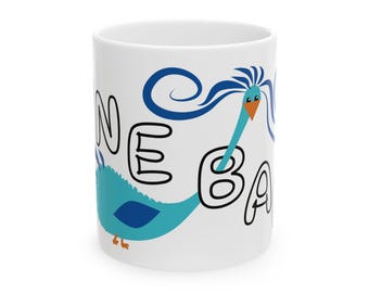 Taza de café con temática de mahjong de One Bam Bird