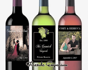 Wine Bottle label with Photo,  Photo Wine Bottle label,  Wine Label, Decal for Wine, Personalized wine