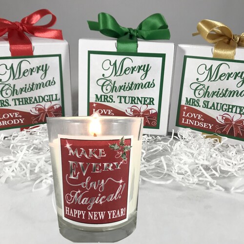 Joy Christmas Candle / Holiday Gift Candle / Personalized Etsy