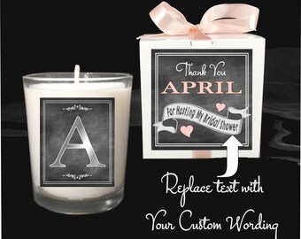 PERSONALIZED Hostess Candle Gift, Shower Hostess, Thank You Gift, Wedding Shower Hostess, Baby Shower Hostess Sprinkle, Bridesmaid Thank You