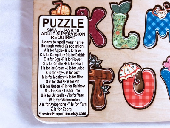 Personalized Wooden Name Puzzle Set: Whimsical Alphabet & Numbers