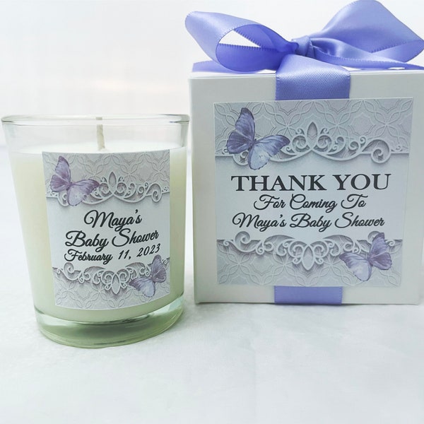 Gift Boxed Butterfly-themed Candle Favors, Party favors, Sweet Sixteen, Quinceanera Favor Gifts, Birthday, Favor for Guests, Wedding favors