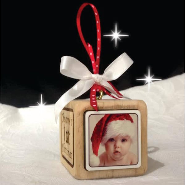 Wooden Block Christmas Ornament 