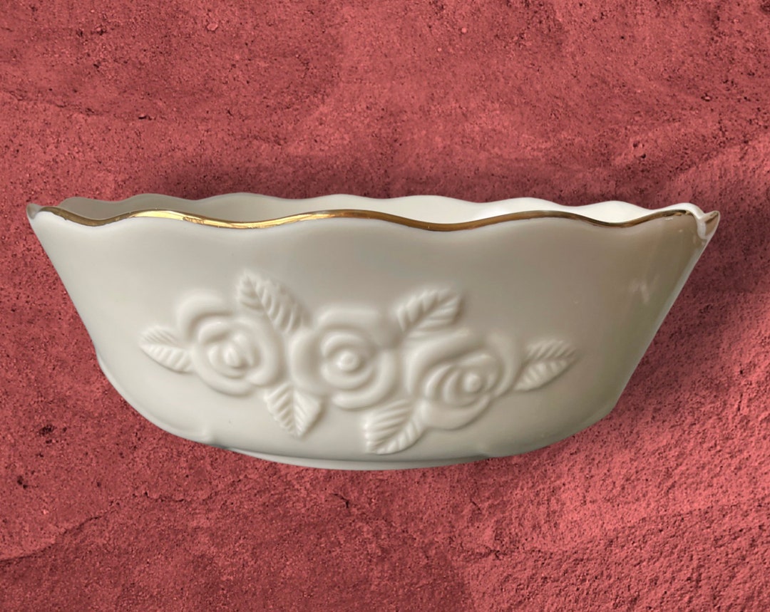 Vintage Lenox Rose Blossom Bowl 24k Gold Trim Etsy
