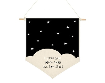 ou Are So Wall Hanging Canvas Flag Nursery Banner I Love You More Than All The Stars