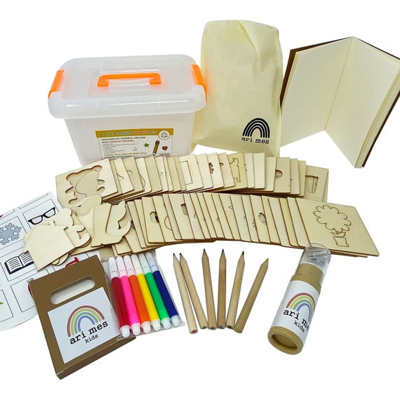 Premium Wooden Drawing Stencils Kit for Kids 50 Pieces Coloring