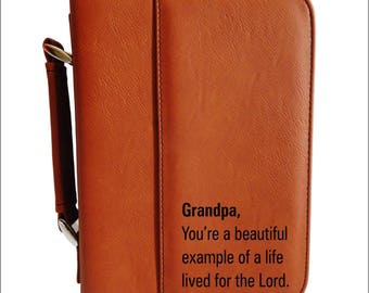 Grandpa Christmas Gift - Gifts for Birthday - Grandfather Bible Cover from Granddaughter - Father's Day Gift, BCL034