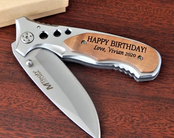 Grandfather Gift - Engraved Pocket Knife for Grandpa - Personalized Fathers Day Knives