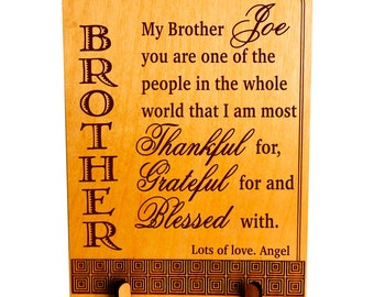 Twin Brothers Gift - Brother Birthday Gifts - Christmas from Sister - Personalized Thank you Gift,  PLB001