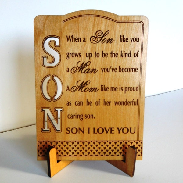 Personalized Gift for Son from Mom and Dad - Birthday Gifts - Christmas Plaque, PS002