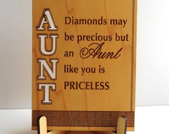Aunt Gift - Gifts for Auntie from Niece - Birthday Plaque - Christmas Gift, PLA009