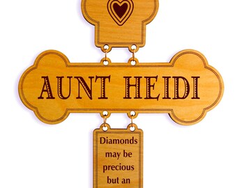 Gift for Auntie - Aunt Gifts from Niece - Nephew - Personalized Birthday Cross, GDA1