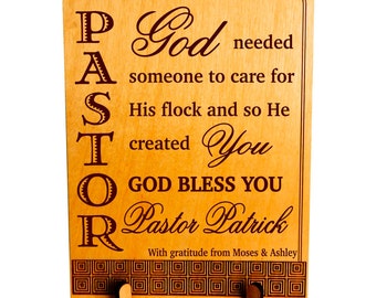 Personalized Pastor Appreciation Father's Day Plaque, Birthday Gift for Pastor - Christmas Gifts - PLP 044