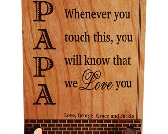 Grandpa Fathers Day Gift - Gifts for Grandfather from Grandkids - Personalized Birthday Plaque, PGP006