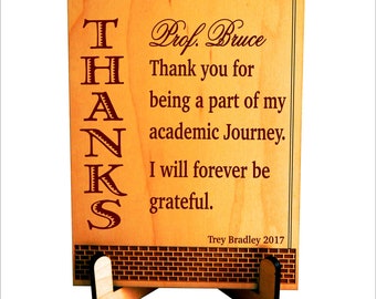 Gifts for Professor - College Teacher Gift - Personalized Mentor Thank You Plaque, PLT024