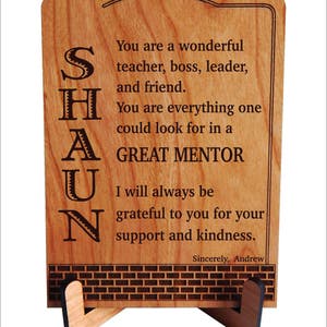 Gift for Mentor Boss Gifts Personalized Appreciation Plaque for Male Boss, PBA001 image 3