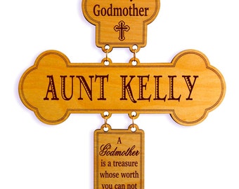 Godmother Baptism Gift from Goddaughter - Gifts for Godson - Personalized Cross