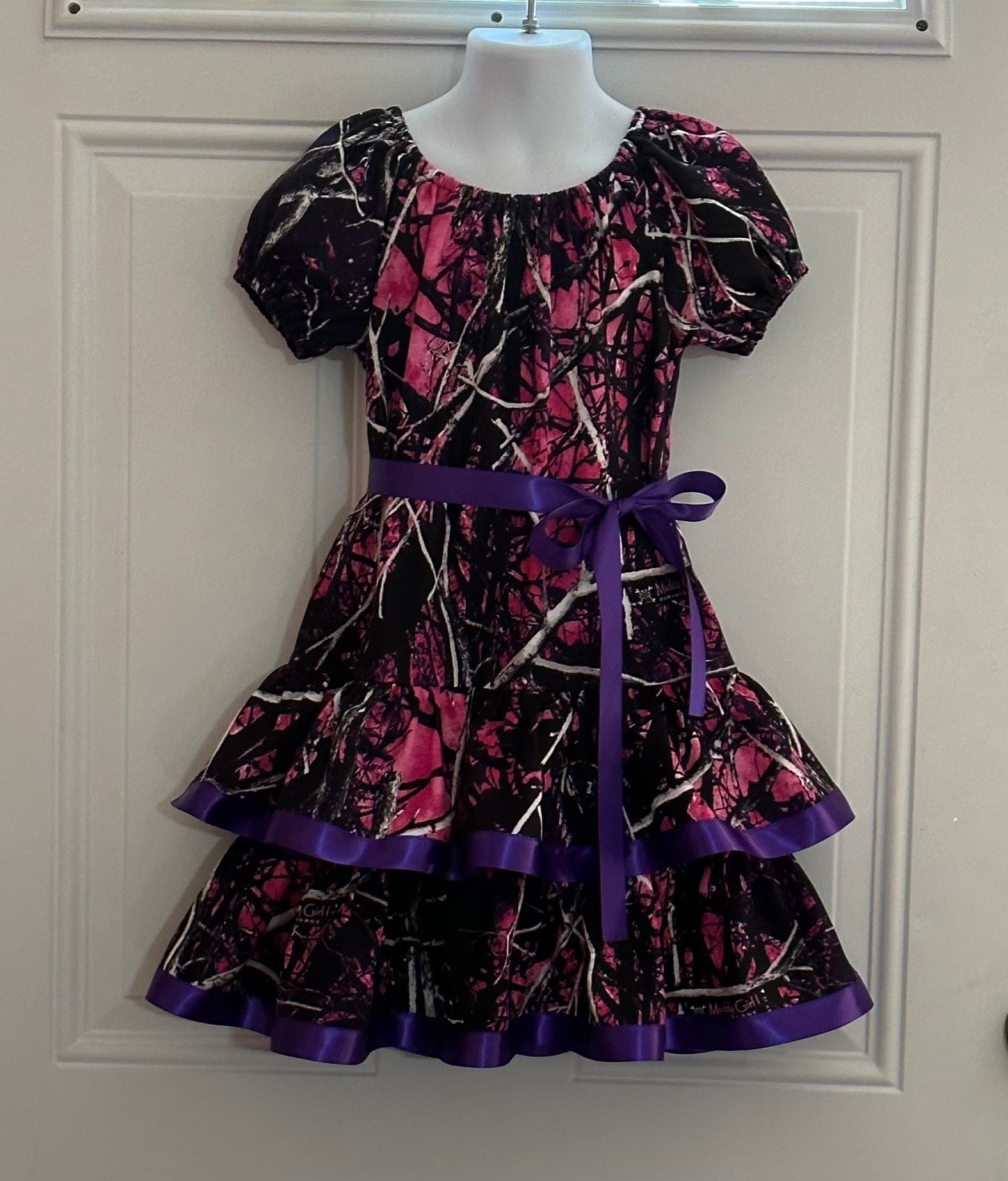 Camo Pink Fuchsia Muddy Girl Princess Dress Size 6 12 18 24 Months 2 T