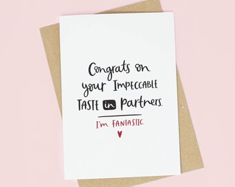 SALE | Congrats On Your Impeccable Taste in Partners Funny Love Card | Funny A6 Anniversary Card