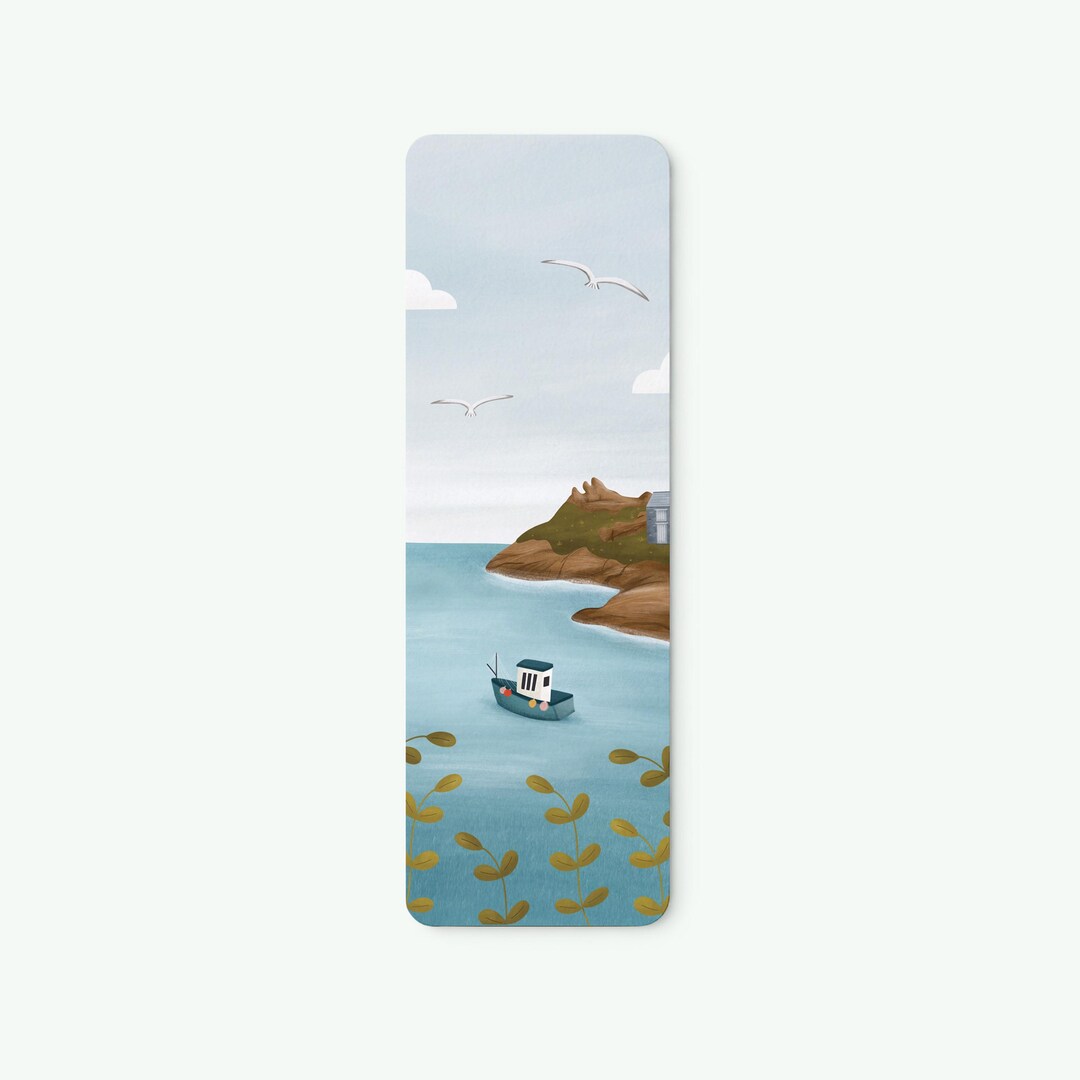 Coastal Harbour Illustrated Bookmark - Polperro, Cornwall Illustration ...
