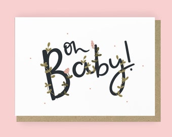 Oh Baby! New Baby Card | Pregnancy Congratulations Card | Baby Shower Card | Maternity Card | Baby Shower New Mum A6 Card