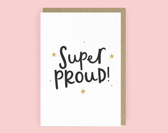 Super Proud Congratulations Card | New Job Card | Graduation Card | Exam Results Card | Promotion Card | Well Done Card