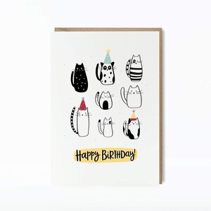 Cat Birthday Card Friend Birthday Card Cute Birthday Card for Child Daughter Birthday Card Cat Mum Birthday Card A6 Cat Lover Card image 4