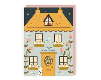 Beautiful New Home Card | Pretty Congratulations Card | Cute First Home Card | New Home Card for Dog Lover | A6 New Home Card for Cat Lover