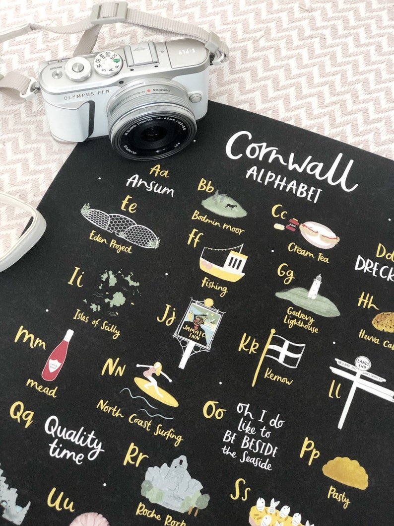 Cornwall Alphabet Print Cornish Words Cornwall Art Print Etsy