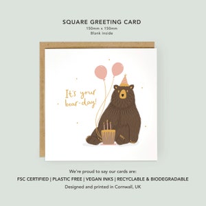 It's Your Bear-Day Funny Birthday Card image 2