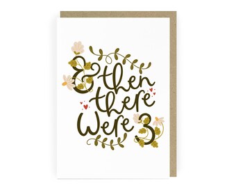 et puis il y avait 3 nouveaux cartes de vœux | Carte de grossesse | Carte Premier bébé | 1ère carte de félicitations pour bébé | Faire-part de grossesse