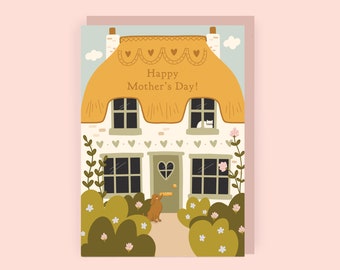 Happy Mother's Day Cottage Pretty Mother's Day Card | Beautiful Card for Mum | Mother's Day Card for Nan | Gran Mother's Day A6 Card