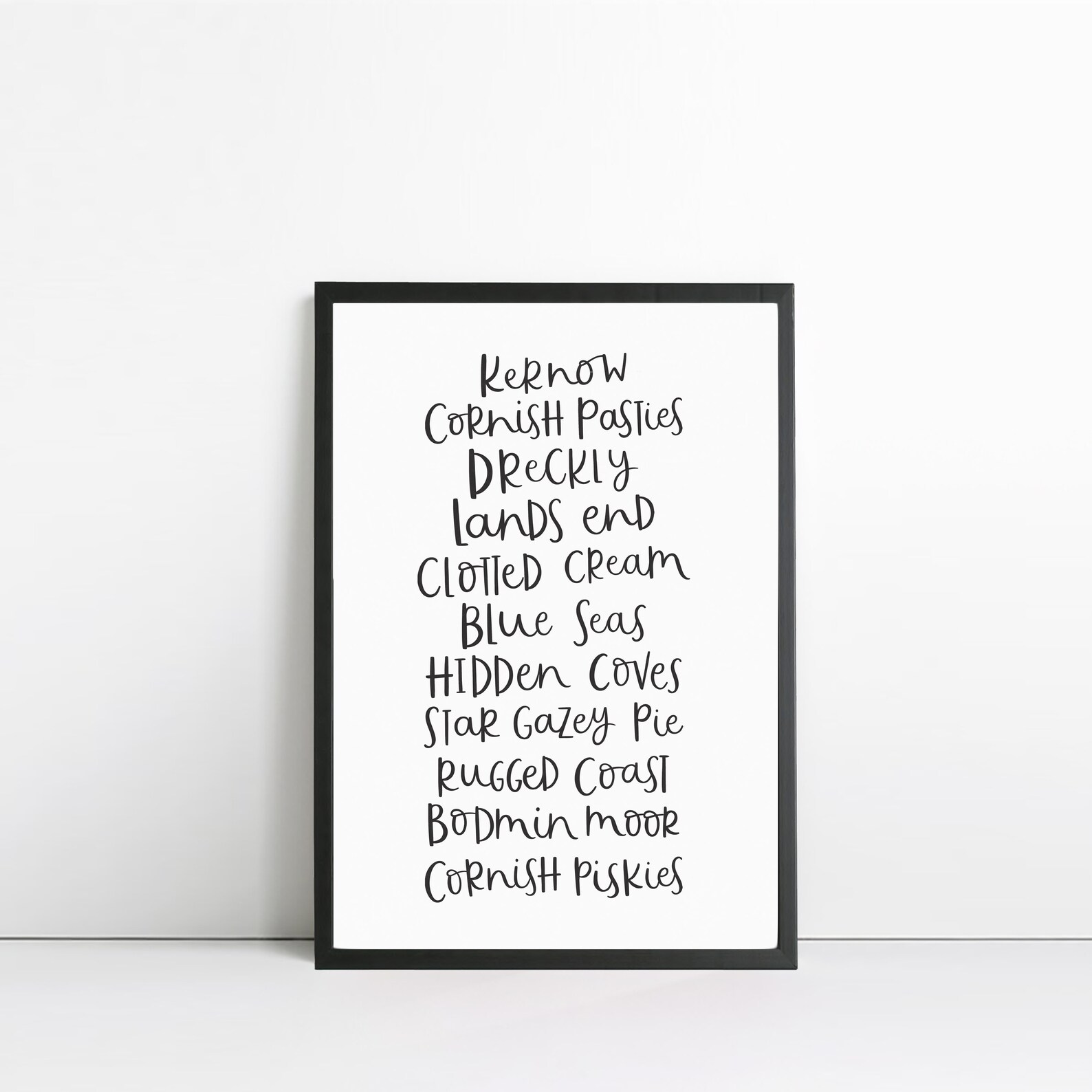 Cornwall Print Cornish Words Cornwall Art Dreckly Etsy